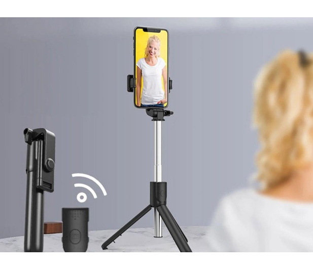 Wozinsky Selfie stick teleskopowy tripod 0.7m na telefon czarny WRY1S - 1487871 - zdjęcie 5